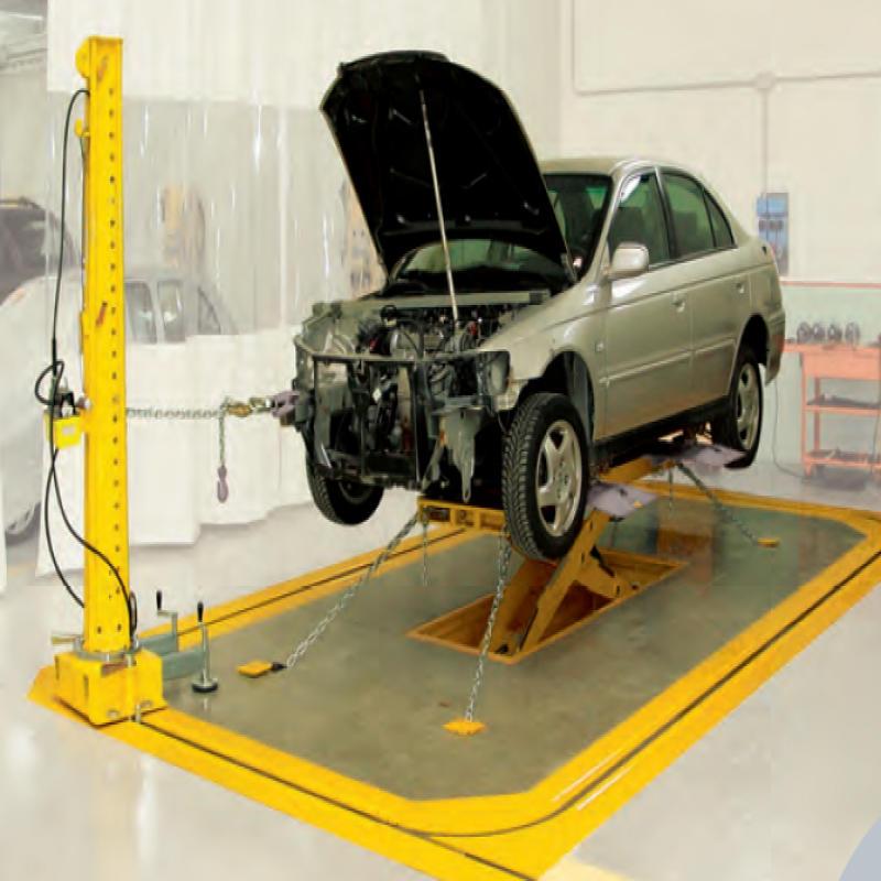 Bệ kéo nắn chìm sàn cho xe con 3490 x 6560 mm, Tháp kéo 10 tấn (Cầu nâng 3.5 Tấn, Có bộ kẹp mép, khung xe SUV)