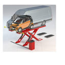 Cầu nâng cắt kéo kiểm tra góc đặt bánh xe 4,3 Tấn, lắp nổi, 3 pha, màu đỏ (bao gồm đĩa lái Trung Quốc và bộ phụ kiện)